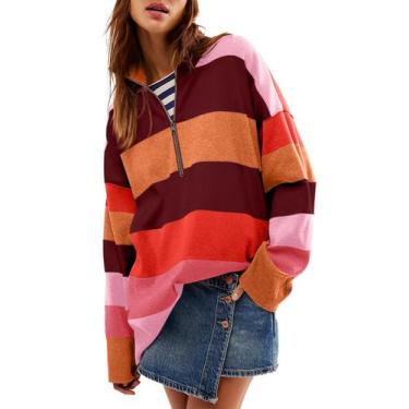 Imagem de Suéter de pulôver Yousify 2024 para mulheres, marrom leve, M