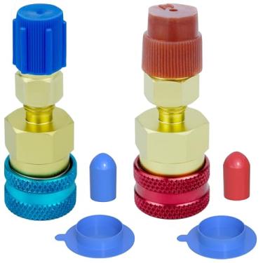 Imagem de BFXM Adaptador de acoplador rápido R134a para R1234yf, kit de adaptador de refrigerante para carro, acessórios de alta e baixa pressão para evacuação e recarga de sistemas de ar condicionado