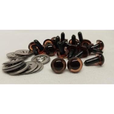 Imagem de Olhos de segurança castanhos translúcidos Sassy Bears 18 mm (10 pares) para ursos, bonecas, fantoches, artesanato