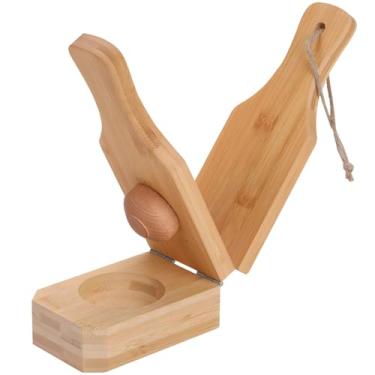 Imagem de LUMINFLY Prensa de bananeira Tostones 2 em 1 de madeira com molde para Rellenos e bananas recheadas