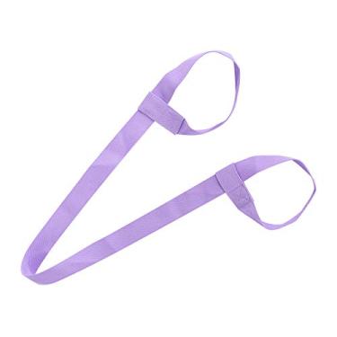 Imagem de Luqeeg Cinto de Transporte de Tapete de Ioga de Algodão Ajustável - Conveniência Viva-voz - Estilingue de Tapete de Ioga Cinza para Fãs de Fitness (Roxo claro)