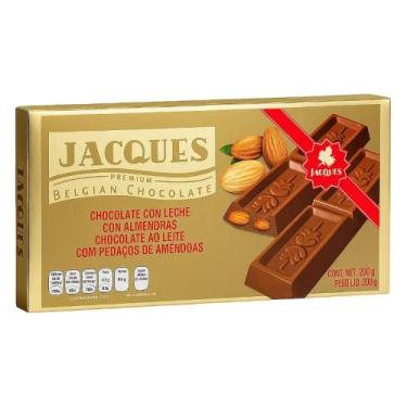 Imagem de Barra de chocolate belga gourmet jacques ao leite com amêndoas 200g im