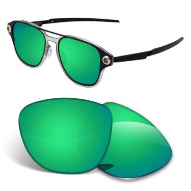 Imagem de Biyxpiv Lentes de substituição de 1,5 mm compatíveis com óculos de sol Oakley Coldfuse OO6042 52 mm, antiarranhões e resistentes a impactos, Verde espelhado