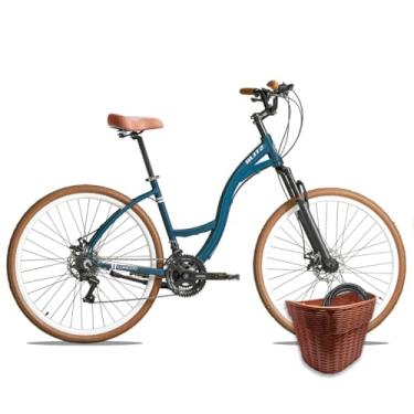 Imagem de Kit Bicicleta BLITZ Aro 29 Comodo Urbana Full SH 21v Freio á Disco + Cestinha e cadeado (Azul, 16)