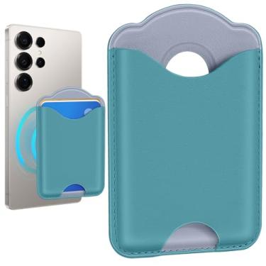 Imagem de Fjdcslwx Compatível com suporte magnético para cartão Magsafe – Carteira de telefone para Samsung S25 Series, para iPhone 17/16/15/14/13/12 série para mulheres e homens para Apple Mag RFID Magnet Fit