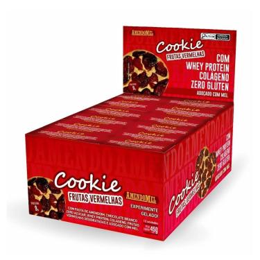Imagem de Cookie De Frutas Vermelhas Zero Glúten Com Whey Protein E Colágeno 12 Un De 45 Amendomel-Unissex