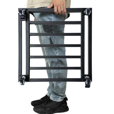 Imagem de Hongsane Suporte quadrado para plantas de 50,8 cm com rodas resistentes, suporte grande de metal para uso interno e externo, carrinho de plantas com rodízios industriais, bandeja preta para vasos