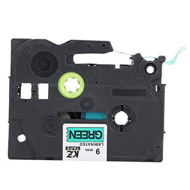 Imagem de Fita de etiqueta Acessórios para impressora PET de 9 mm à prova d'água, sem desbotamento, durável para máquina PT E100B E300 TZe 421 TZE 621 TZE 721 Letra preta em base verde (Texto preto Kze-721