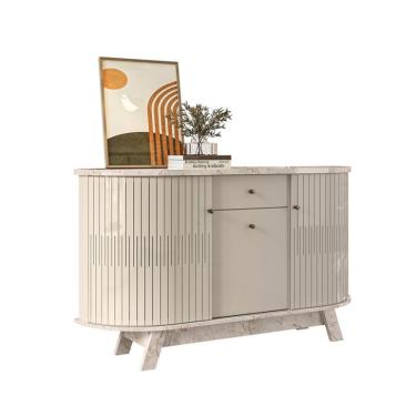 Imagem de Buffet Monza 3 Portas 1 Gaveta Off White e Calacata