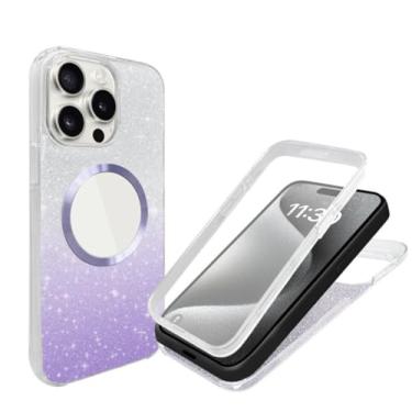 Imagem de Capa brilhante com proteção total 360° para iPhone 16, 15, 14, 13, 12, 11 Pro Max Plus, capa protetora macia com proteção magnética e carregador (para iPhone 15 Pro Max/5)