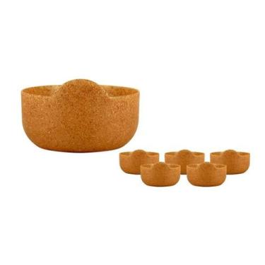 Imagem de Kit 6 Super Bowl Fibra Madeira Green 475Ml - Bb Store