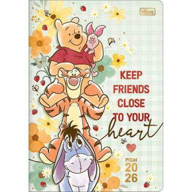 Imagem de Planner Grampeado 17,8 x 25,4 cm Pooh 90 G 2026 Tilibra 63885