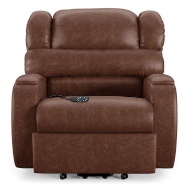 Imagem de Poltrona Do Papai Reclinável Napoli Elevação Lift Elétrico Pu Brilho Fh1 Marrom