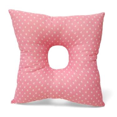 Imagem de Almofada para Dormir Protetor de Piercing Brinco Dor de Ouvido (CORAÇÃO ROSA)