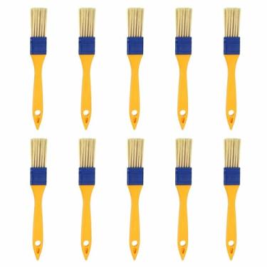 Imagem de HARFINGTON 30 pincéis de tinta de 2,5 cm, sem lascas, cerdas de nylon com cabo plástico amarelo para pinturas, artesanato, vernizes, colas, gesso, parede, móveis, cercas, decks