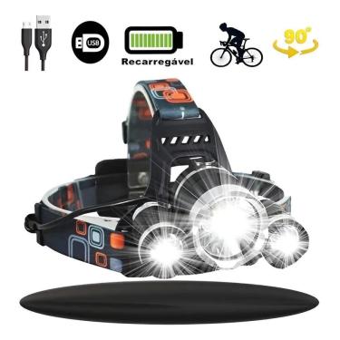 Imagem de Lanterna De Cabeça Ec-6230 3 Led Recarregável C