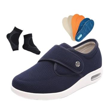 Imagem de Calçado Edema Diabético Idosos Ao Ar Livre, Calçado Homem Ajustável Para Artrite Respirável E Antiderrapante Para Edema Diabético, Confortáveis ​​Interior E Exterior Extra Largos(Blue,41 EU)