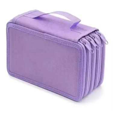 Imagem de Estojo Box Grande Escolar Com 72 Compartimentos Com Alça (20 X 12,5 X 8 Cms) (LILAS)