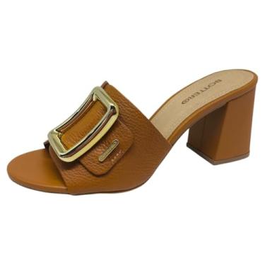 Imagem de Tamanco Feminino Salto Médio Bloco Couro Elegante Bottero