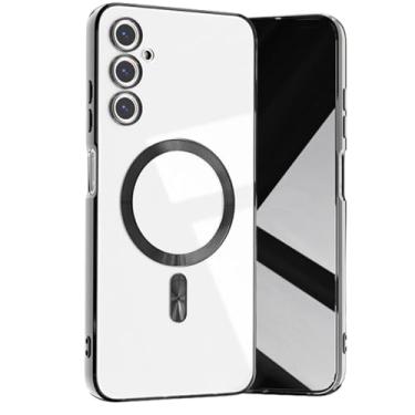 Imagem de Capinha Capa Protetora S24FE S24 fe Transparente Lateral Preto Magnetico Carregamento sem Fio Inducao Case Premium