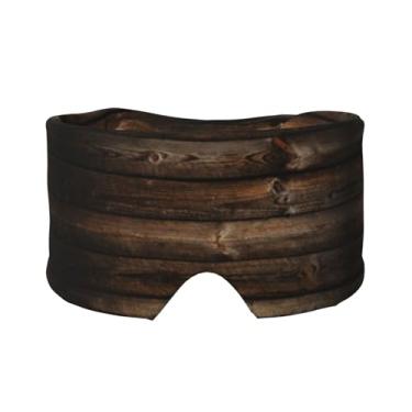 Imagem de Máscara de proteção para olhos e orelhas com estampa de madeira marrom, respirável, ajustável, blecaute, confortável