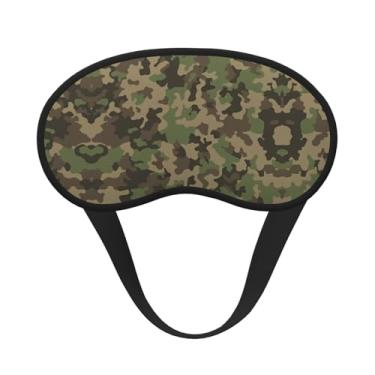Imagem de Máscara de dormir blackout com estampa camuflada verde máscara de luz macia para dormir meditação viagem ioga