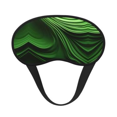 Imagem de Máscara de dormir blackout com estampa de textura curva verde máscara de luz macia para dormir meditação viagem ioga
