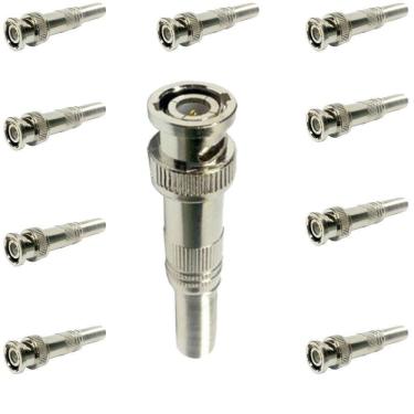 Imagem de Kit Com 10 Conectores Bnc Com Mola Parafuso