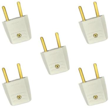 Imagem de Kit 5 Plug Adaptador 2P Cinza 10A/250V Pial Legrand 51076