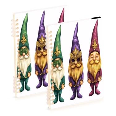 Imagem de Burbuja Cadernos de gnomo de carnaval, papel pautado universitário A5 com 60 folhas, fichário para escritório, 2 unidades