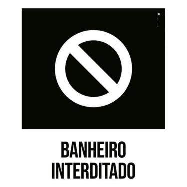 Imagem de Kit 3 Placas Sinalização - Banheiro Interditado Desenho