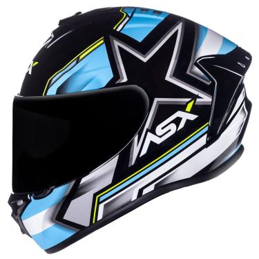 Imagem de Capacete ASX Draken Pilot Preto Azul e Amarelo