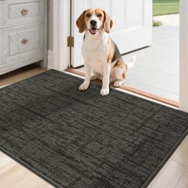 Imagem de COSY HOMEER - Tapete de entrada para caçador de sujeira 61 x 91 cm, antiderrapante, lavável, tapete de boas-vindas absorvente, tapetes de porta de cachorro de perfil baixo para frente e costas e