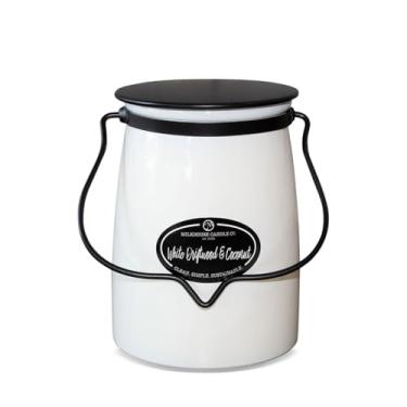 Imagem de Milkhouse Candle Company - Madeira flutuante branca e coco - Coleção Creamery - Velas de soja de pavio de algodão simples de 623 g com cera de abelha - Longo tempo de queima, feitas nos EUA - Velas