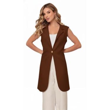 Imagem de Jaleco Colete Feminino Alexandra Marrom - gardenia jalecos, P