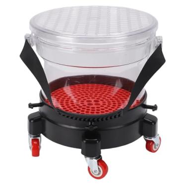 Imagem de Luocute de Lavagem de Balde de Carro 15L Com Coletor de Areia, Carrinho de Balde de 5 Rodízios, Tampa à Prova de Vazamento, Forro à Prova de Areia para Lavagem e Detalhamento de