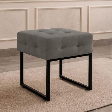 Imagem de Puff Sala Decorativo Industrial Elisa Suede D03 - D'rossi Grafite