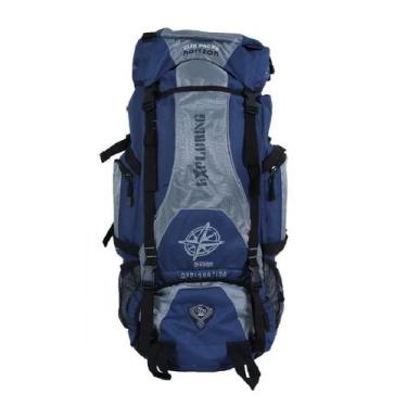Imagem de Mochila 70l impermeável camping trilha viagem pesca - Clio, Azul