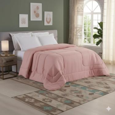 Imagem de Edredom Dupla Face Liso Micropercal 400 Fios - Super Macio - Alta Durabilidade (Rose, King)