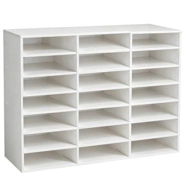 Imagem de TUSAUW Organizador de literatura, caixa de correio para sala de aula com 21 compartimentos, classificador de arquivos de mesa, organizador de correio e papel para escritório, casa, sala de aula ou