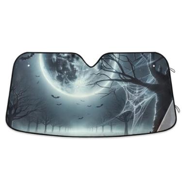 Imagem de Para-brisa de carro lua de Halloween bloqueador de calor e raios UV cobertura completa para a maioria dos veículos