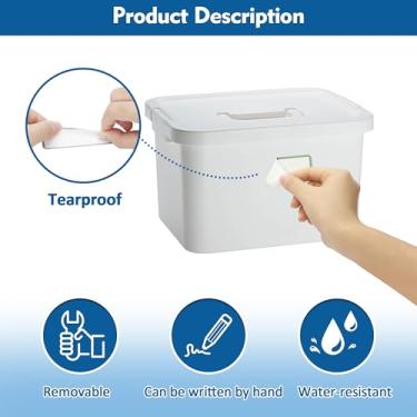 Imagem de 500 etiquetas removíveis de freezer de 2,5 x 7,6 cm, à prova d'água, resistente a óleo e rasgos, adesivos para recipientes de alimentos, frascos, despensa e preparação de refeições (Boho-Blank)