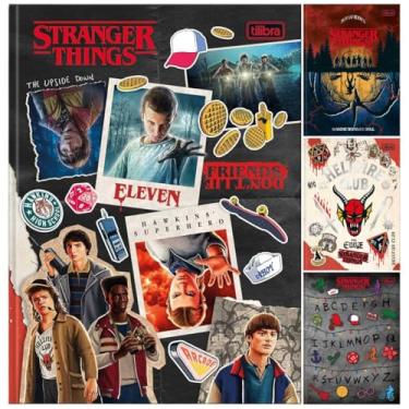Imagem de Kit C/ 4 Caderno Stranger Things Brochura Colegial TILIBRA - 80 Folhas