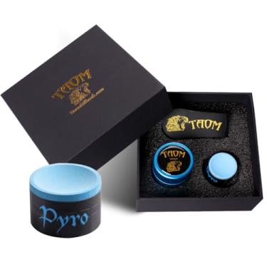 Imagem de YEUEK TAOM Suporte de giz de piscina em formato redondo prático acessórios de bilhar mini estojo magnético com ponta de giz recipiente caixa redonda de bilhar, ferramenta de ponta de taco modelador