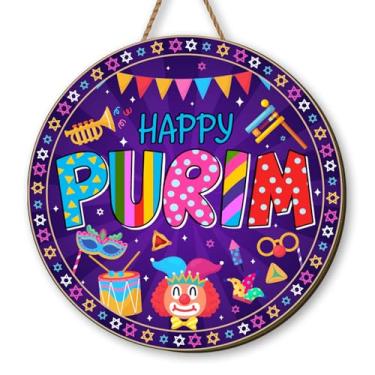 Imagem de Yarcooly Decorações De Purim, Carnaval Judaico, Placa Pendurada, Chapéu Hamantaschen, Máscara, Decoração Porta, Feliz Para Festa Em Casa