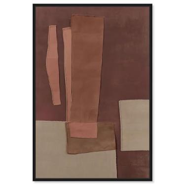 Imagem de Decoração de parede Boho com impressão em tela Raw Edge I da Art Remedy, moldura preta, 50 x 76 cm