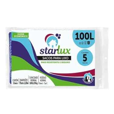 Imagem de Starlux Limp. Saco P/Lixo Almofada Preto Coext 100 Litros 5 Un