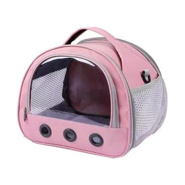 Imagem de Bolsa de Transporte para Pet Pequeno Dobrável e Respirável – Mochila Portátil para Cachorro e Gato com Tela Ventilada(rosa(G))