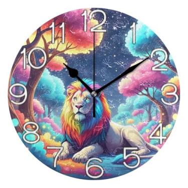 Imagem de GAIGEO Relógio de parede analógico decorativo divertido alimentado por bateria relógio de cozinha rústico, sala de estar, decoração de parede moderna, número de relógio branco com Kedu, 25 cm