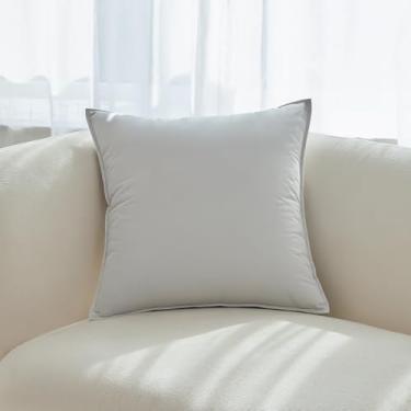 Imagem de Capa de almofada de veludo cinza claro, 45,7 x 45,7 cm, capa de almofada decorativa quadrada neutra macia para sala de estar, sofá, cama, decoração de casa, pacote com 1